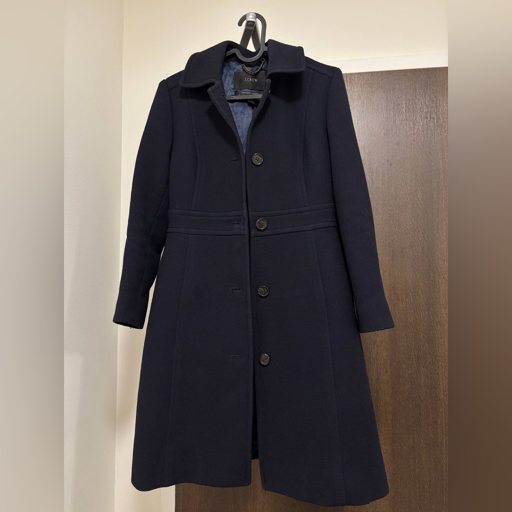 J. Crew Lady Day Coat in Navy, XXS / 00 Petite